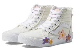 VANS KIDS SK-8 HI ZIP FLOWER EGRET