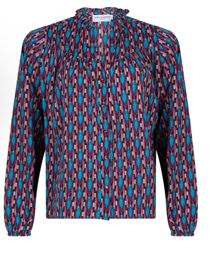 Lofty Manner blouse jordyn OM03 multi ikat print