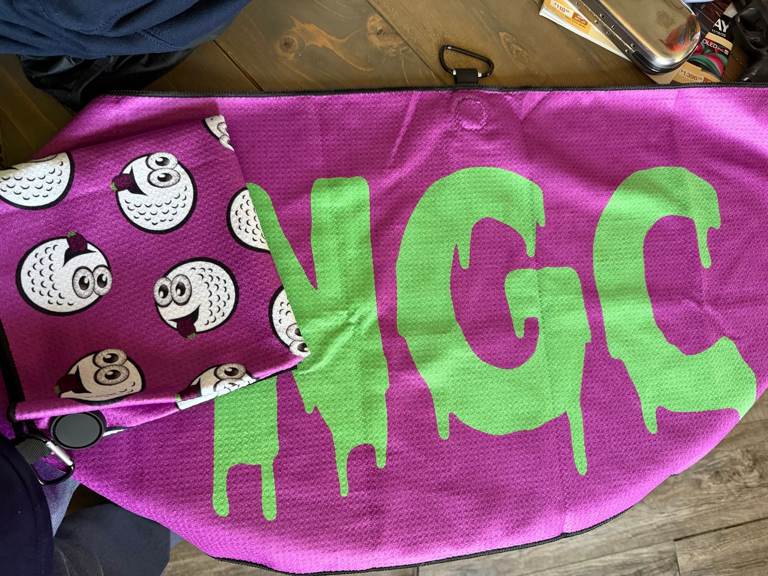 NgC custom doubled sided logo magnetic full size bag towel