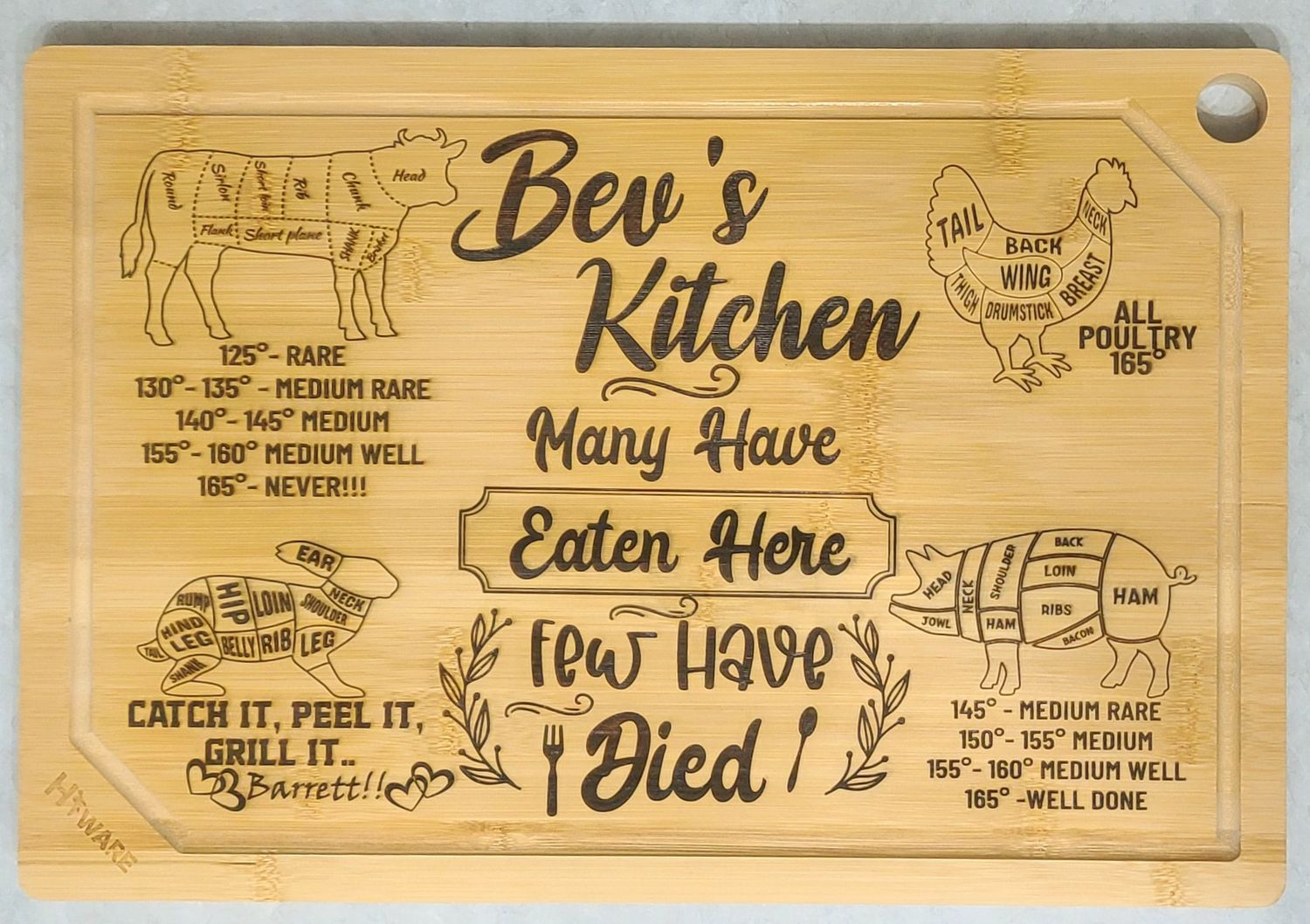 custom bamboo cutting boards price based on size and design