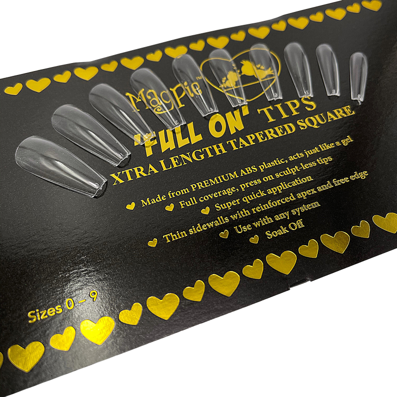 Full On Gel Tips // Xtra Long Tapered Square Clear