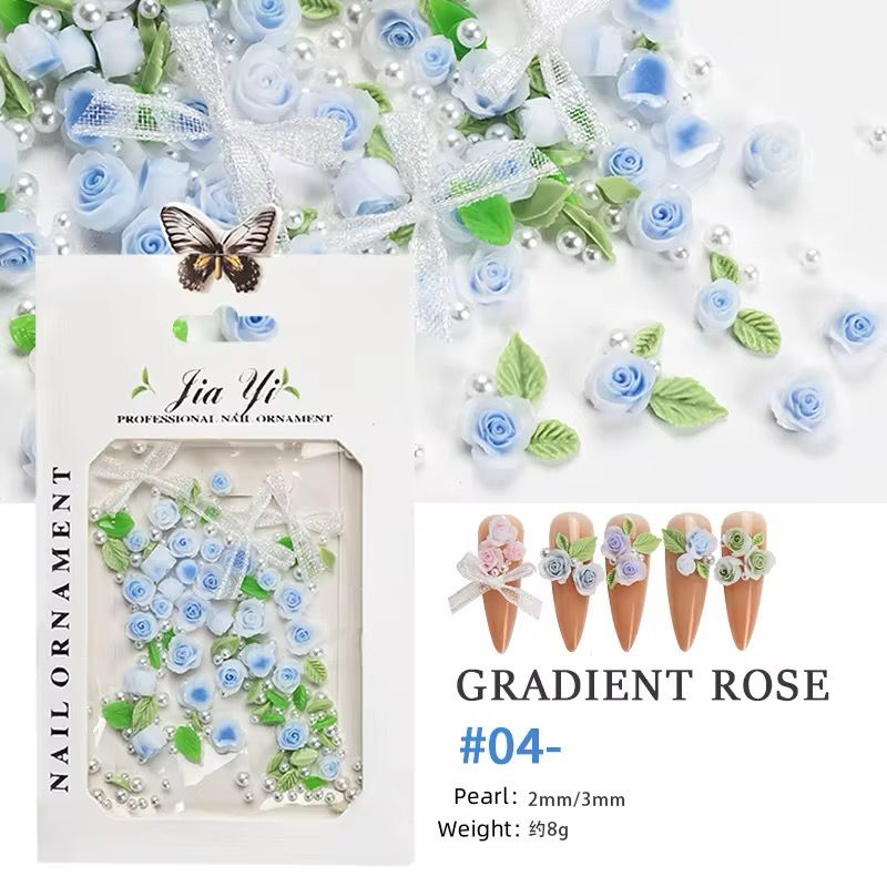 3D Nailart Flower // Blå