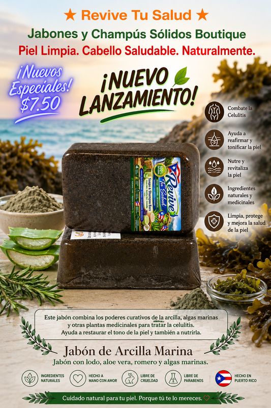 Sea Clay Soap Soap with mud, aloe vera, rosemary and seaweed.