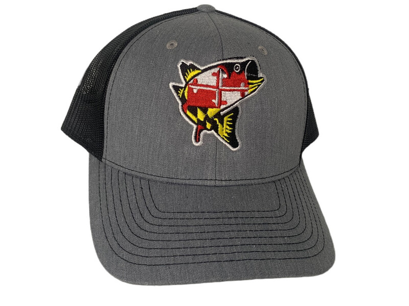 Maryland flag fish trucker hat