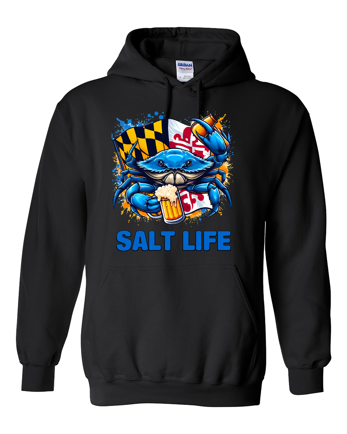 SALT LIFE  HOODIE, Color: Black