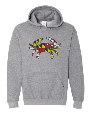 Maryland State Blue Crab Flag Embroidered Pullover Hoodie