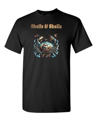 Shells &amp; Shells T-Shirt - Maryland Blue Crab and Duck Hunter Design