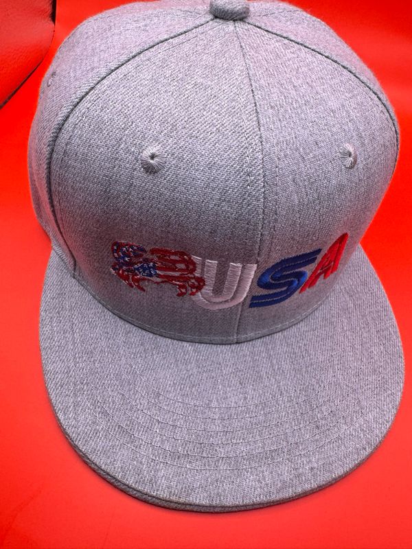 USA Crab Snapback Hat – Patriotic Embroidered Flat Bill Cap