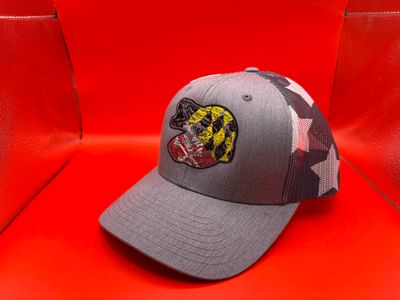 Snakehead Star Mesh Snapback – Heather Gray Patriotic Trucker Hat