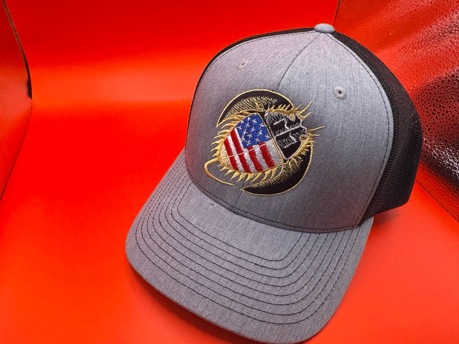Horseshoe Crab Trucker Hat, Color: Gray and Black