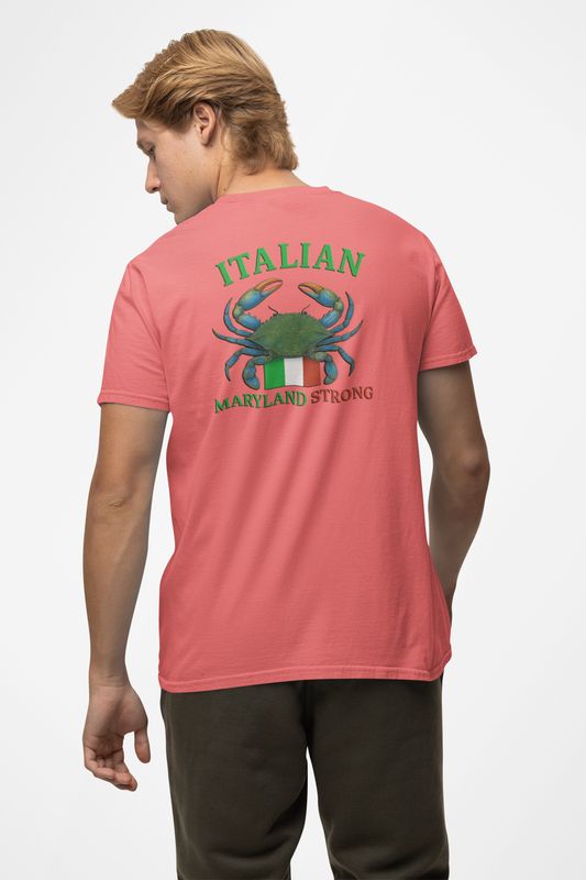 Maryland Blue Crab Italian Flag Shirt