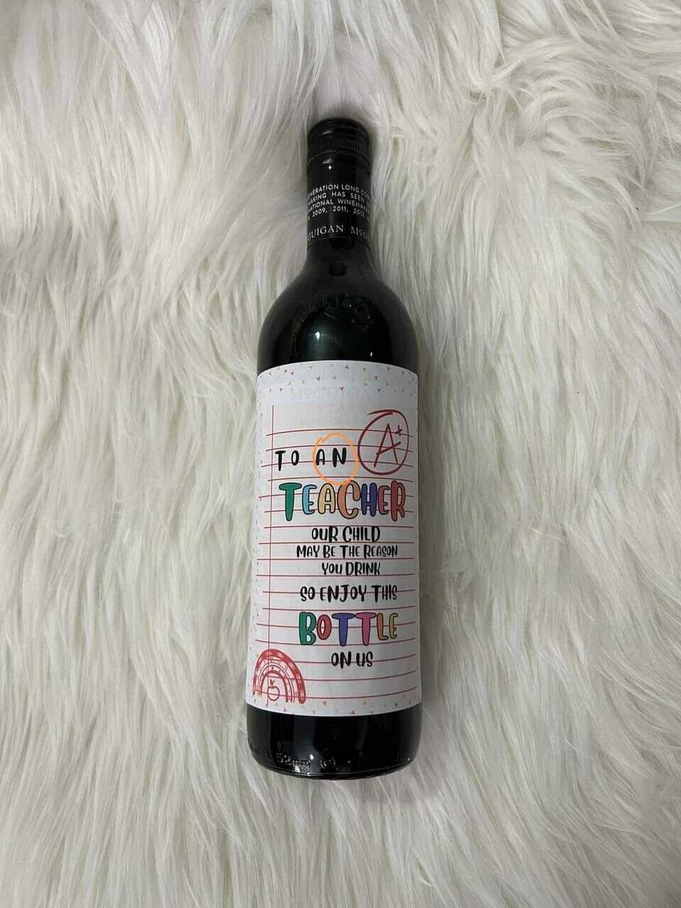 Teacher Wine bottle label