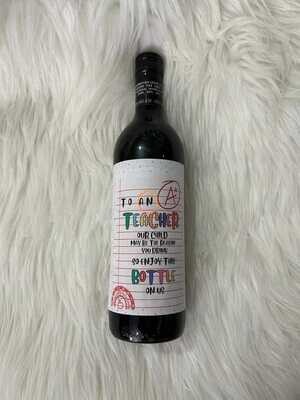 Teacher Wine bottle label