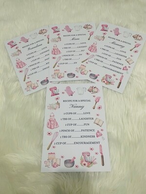 Recipe for loved one prints