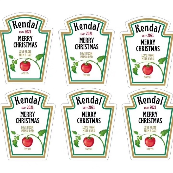 Ketchup label personalised