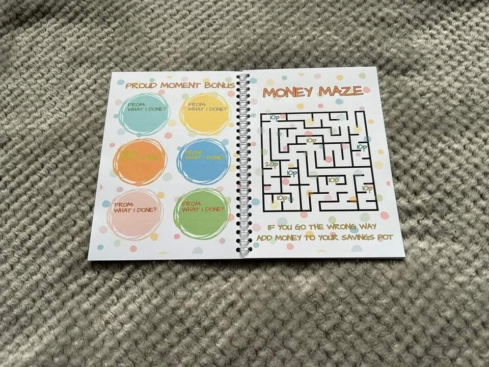 Children money savings challenge and games