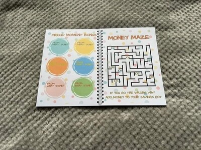 Children money savings challenge and games
