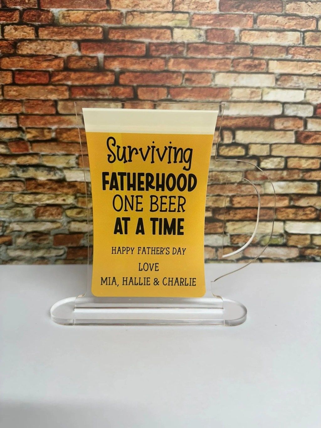 Personalised Beer Stein Surviving Fatherhood One Beer At A Time With stand