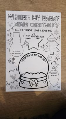 Card Colouring Page various titles