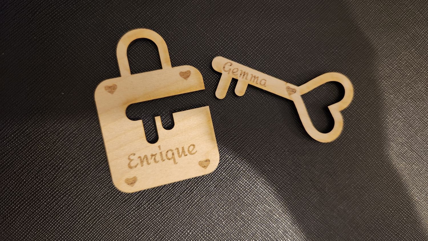 Engraved padlock and key