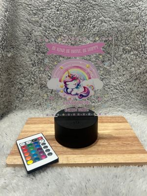 LED UV PRINTED night light unicorn