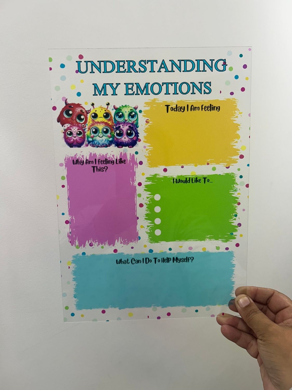 Feelings and Emotions Acrylic wipeable Board