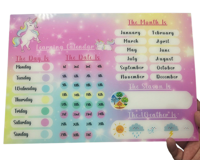 Unicorn Learning Calendar- Acrylic