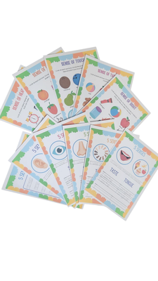 5 senses activity and trace a5 cards