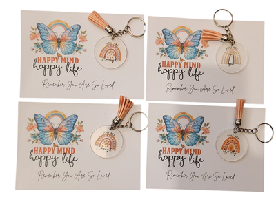 Happy mind happy life key ring