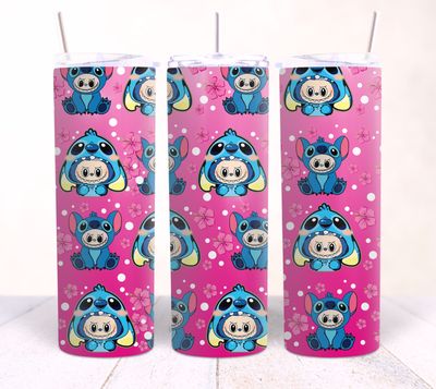 Labubu stitch pink