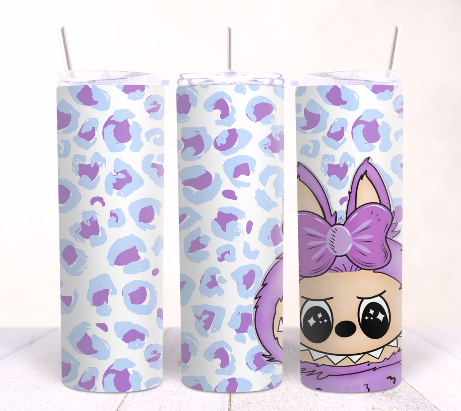 Blue and lilac leopard print