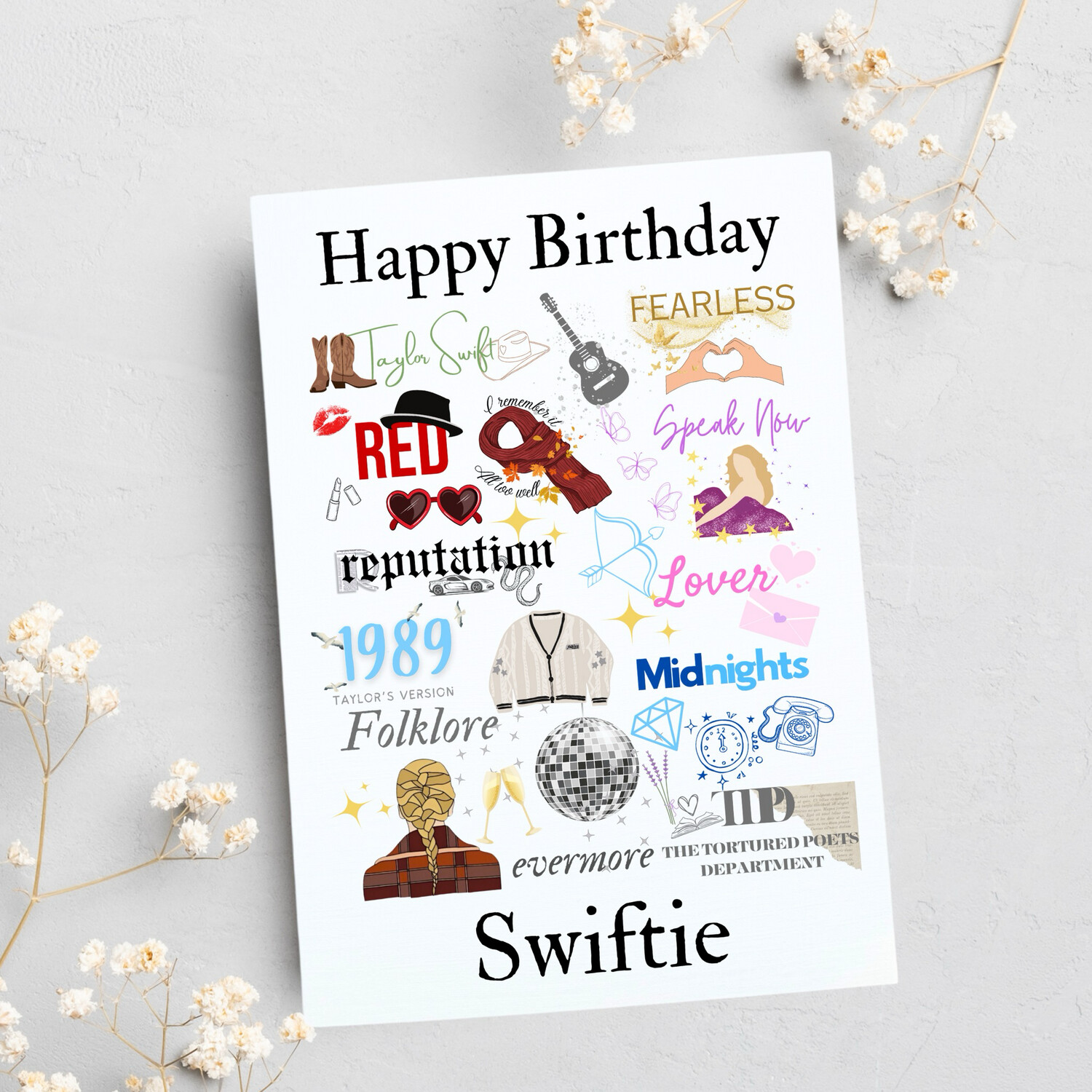 Taylor Swift Inspired Birthday Card