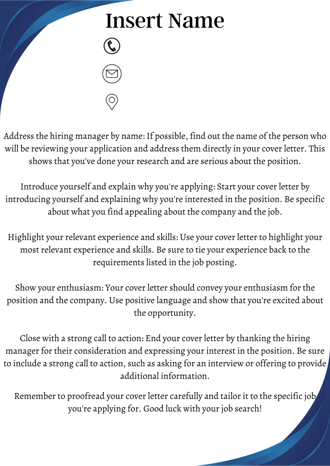 Cover Letter
