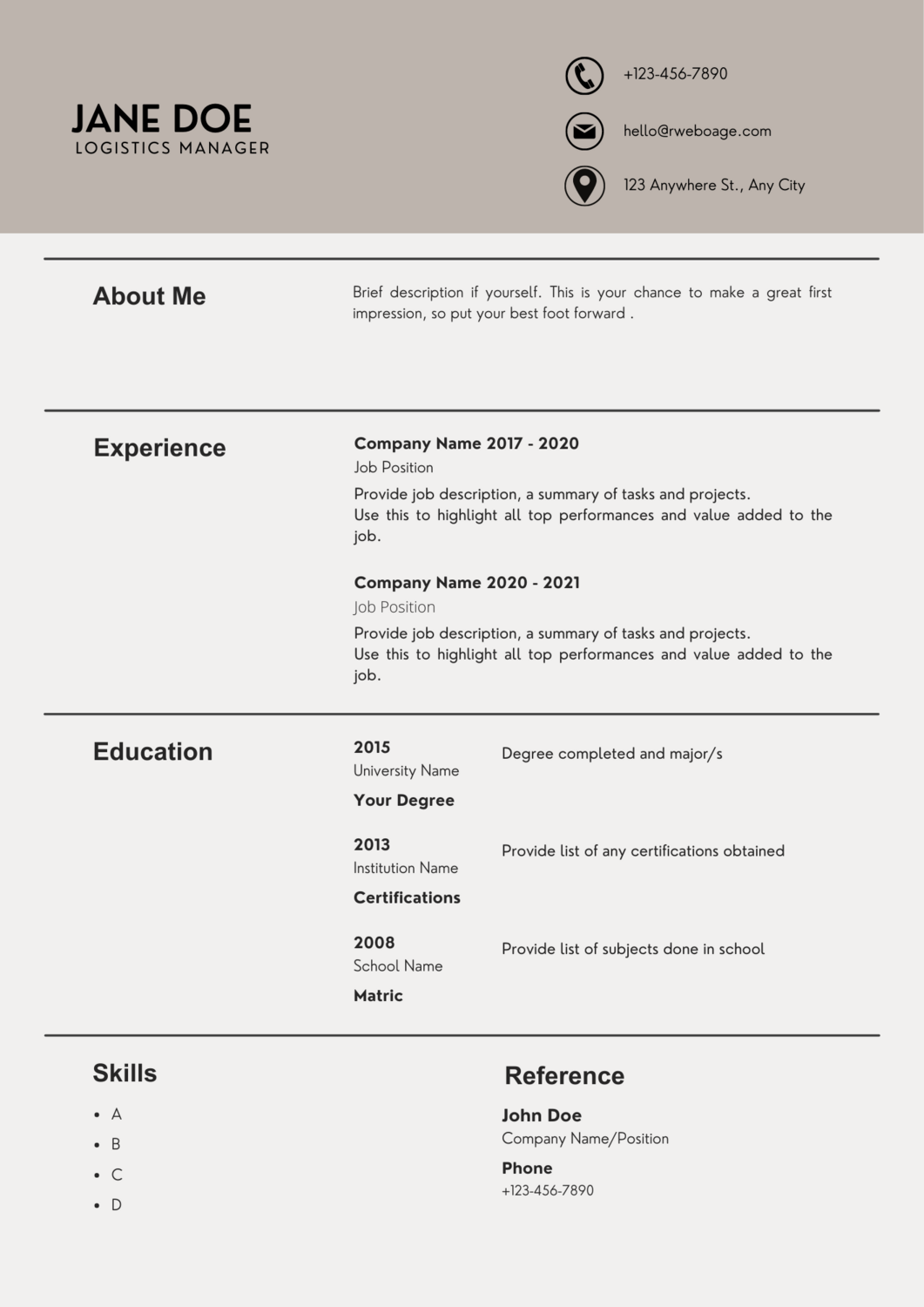 Minimalist Resume