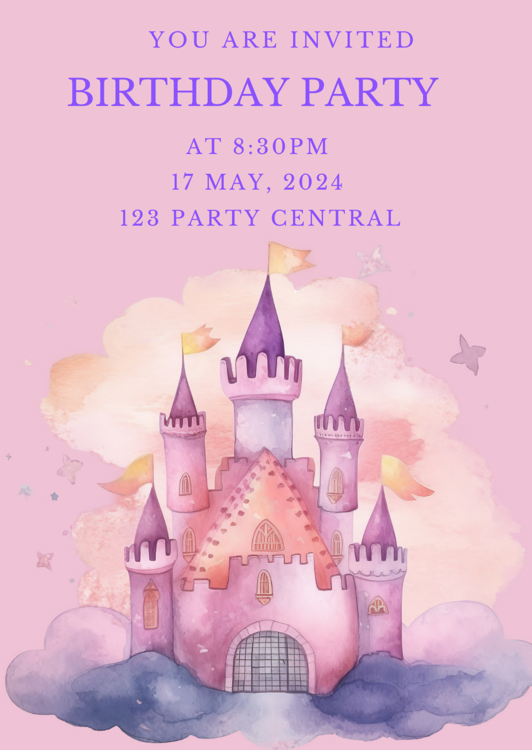 Disney Princess Theme Party Invitation