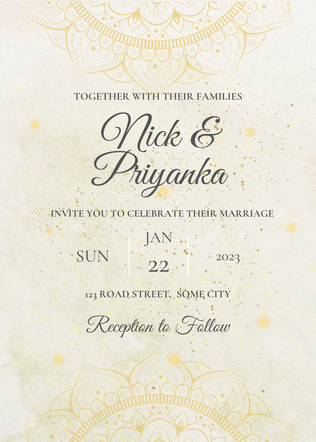 Wedding Invitation - Gold Hues