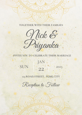 Wedding Invitation - Gold Hues