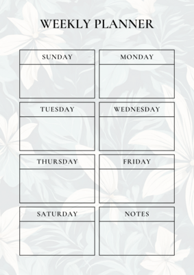 Floral Daily, Weekly, Monthly Planner