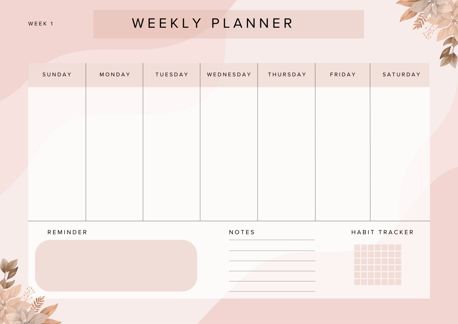 Weekly PDF planner