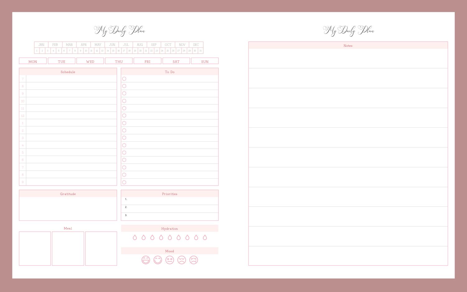 Daily Planner - Jan Freebie