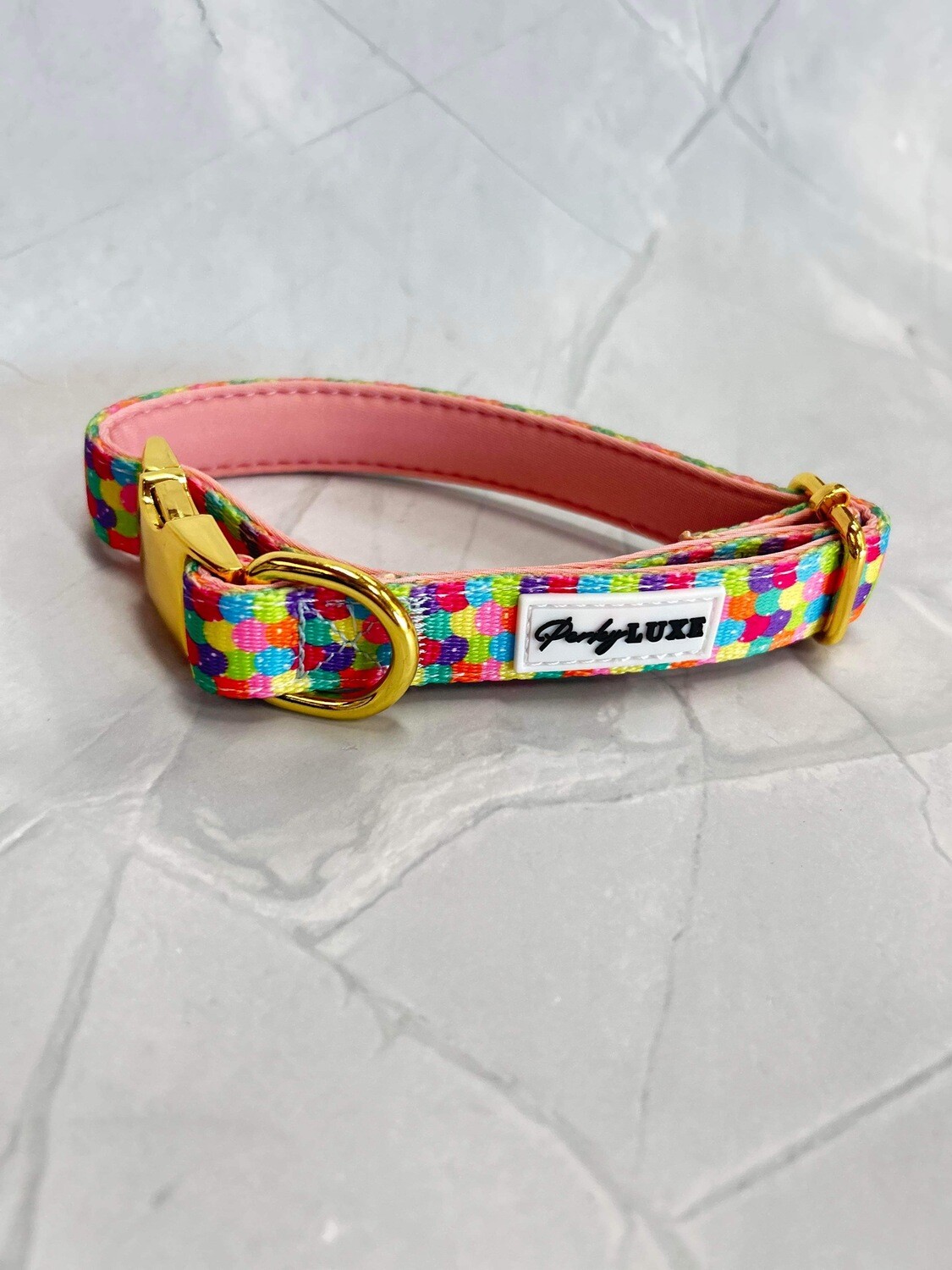 Pink Confetti Adjustable Collar