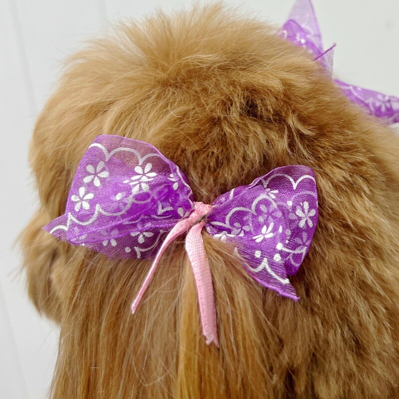 Ear Bows - Purple, White &amp; Pink