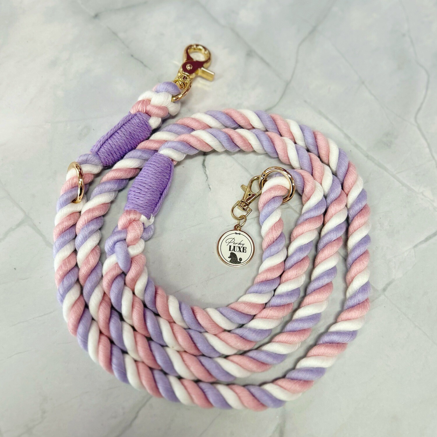 Rope Lead - Lilac/Pink/White