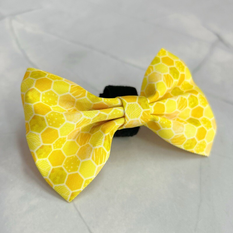 Yellow Honeycomb Bow Tie