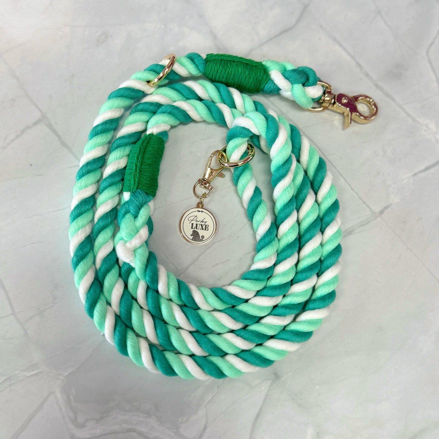 Rope Lead - Green/Mint/White