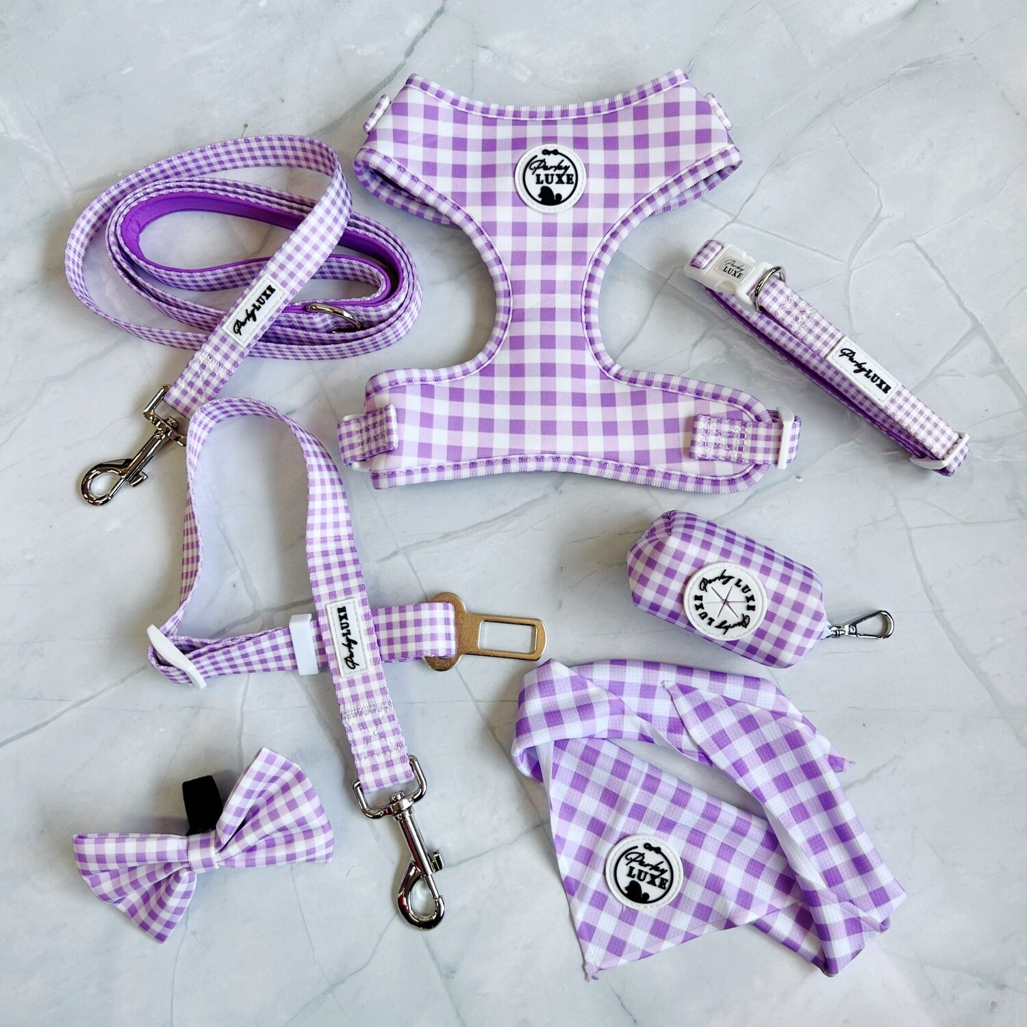 Lilac Gingham Adjustable Harness
