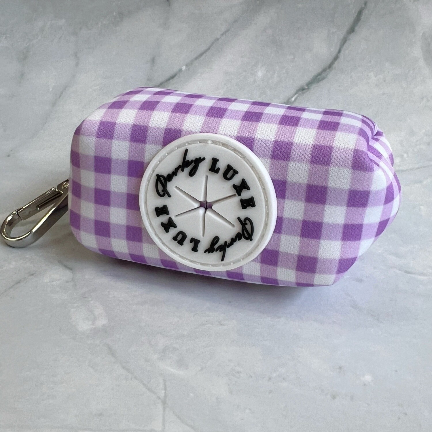 Lilac Gingham Poo Bag