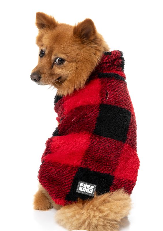 Checkered Teddy Sweater Red