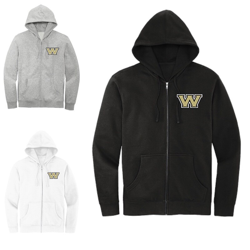 Embroidered Zip Hoodie &quot;W&quot;
