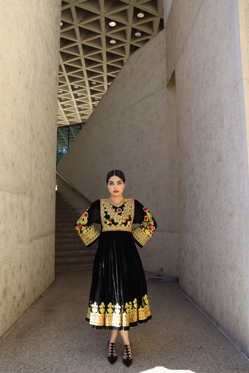 Black Velvet Long Dress